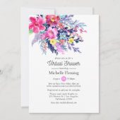 Floral Spring Virtual Baby of Vrijgezellenfeest Kaart (Voorkant)