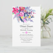 Floral Spring Virtual Baby of Vrijgezellenfeest Kaart (Staand voorkant)