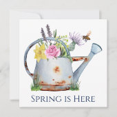 Floral Spring Watering Can & Bee Kaart (Voorkant)