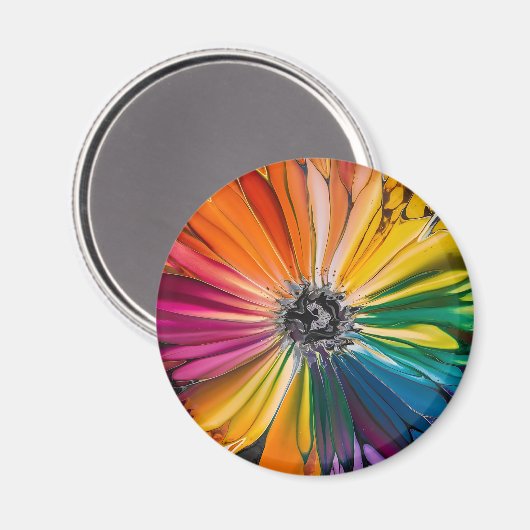 Floral Spring Waterverf Artistiek Bloemenpatroon Magneet (Voorkant / Achterkant)