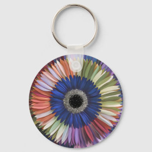 Floral Spring Waterverf Artistiek Bloemenpatroon Sleutelhanger