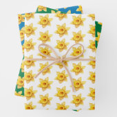 Floral Spring Waterverf geel Daffodil Inpakpapier Vel (In situ)