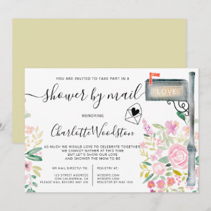 Floral spring waterverf script stream post kaart