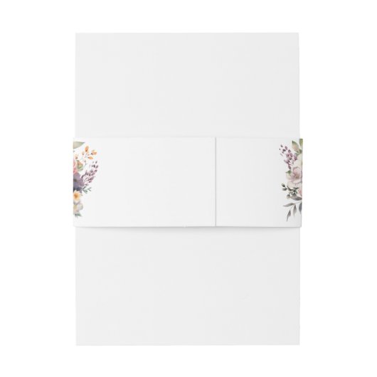 Floral Spring Wedding Belly Band Uitnodigingen Wikkel (Achterkant Voorbeeld)