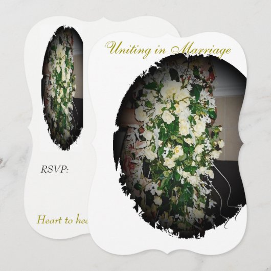 "Floral" Spring Wedding Invitation Kaart (Voorkant / Achterkant)