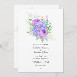 Floral Spring Wedding QR Code Rsvp Kaart