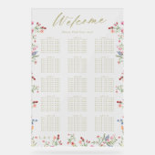 Floral Spring Wedding Welkom Zitplaatsen Acryl Bord (Voorkant)