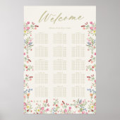 Floral Spring Wedding Welkom Zitting Grafiek Poster (Voorkant)