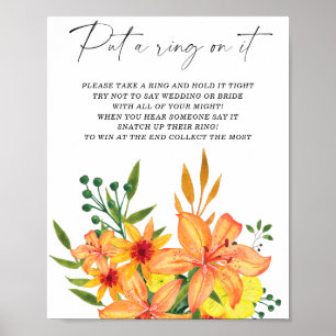 Floral Spring zet een ring op het spel Poster