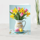 Floral Springtime Pitcher Card Kaart (Voorkant)