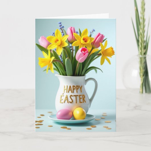 Floral Springtime Pitcher Card Kaart (Voorkant)
