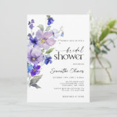 Floral SpringViola Paarse Vrijgezellenfeest Kaart (Staand voorkant)