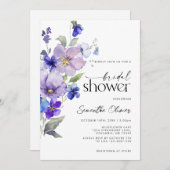 Floral SpringViola Paarse Vrijgezellenfeest Kaart (Voorkant / Achterkant)