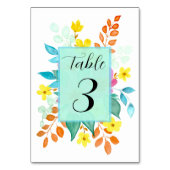 Floral Spritz Tafelnummer Kaart voor bruiloft (Achterkant)