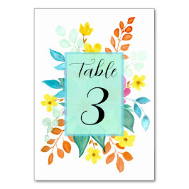 Floral Spritz Tafelnummer Kaart voor bruiloft
