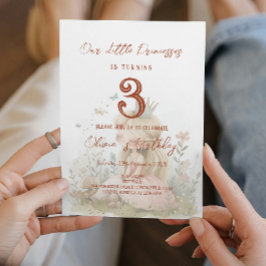 Floral sprookje prinsessen kinderen verjaardagsfee kaart