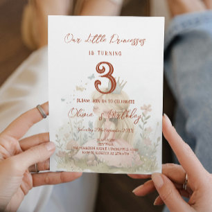 Floral sprookje prinsessen kinderen verjaardagsfee kaart