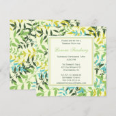 Floral Square Birthday Party Invitation Kaart (Voorkant / Achterkant)