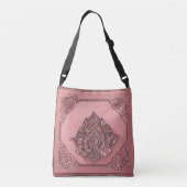 Floral Square Lace AI kunst Crossbody Tas (Achterkant)