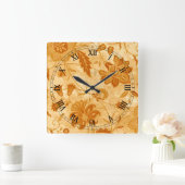 Floral Square Roman Numeras Clock Vierkante Klok (Huis)
