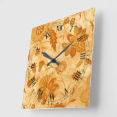 Floral Square Roman Numeras Clock Vierkante Klok (Hoek)