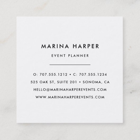  Floral Square Vierkante Visitekaartje (Achterkant)