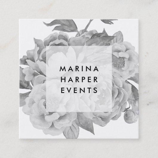  Floral Square Vierkante Visitekaartje (Voorkant)