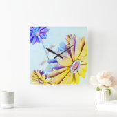 Floral Square Wall klok (Huis)