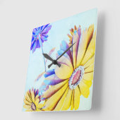 Floral Square Wall klok (Hoek)