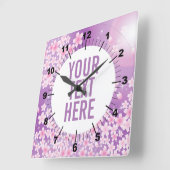 Floral Square wandklok (Hoek)