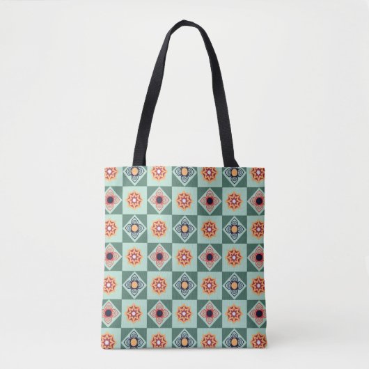 Floral Squares Canvas tas (Voorkant)