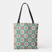 Floral Squares Canvas tas (Achterkant)