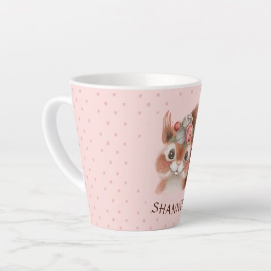 Floral Squirrel Latte Mok (Linkerhoek)