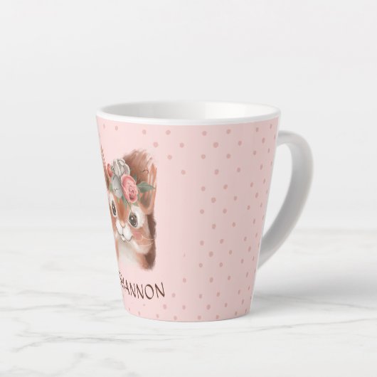 Floral Squirrel Latte Mok (Rechterhoek)