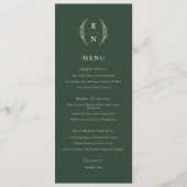Floral Stacked Initialen bruiloft monogram Menu (Voorkant)