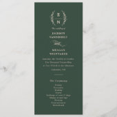 Floral Stacked Monogram Initialen bruiloft Programmakaart (Voorkant)