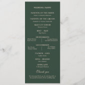 Floral Stacked Monogram Initialen bruiloft Programmakaart (Achterkant)