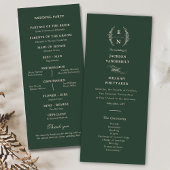 Floral Stacked Monogram Initialen bruiloft Programmakaart