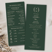 Floral Stacked Monogram Initialen Trouwprogramma's Programmakaart