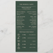 Floral Stacked Monogram Initialen Trouwprogramma's Programmakaart (Achterkant)