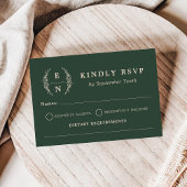 Floral Stacked Monogram Initialen Wedding Details RSVP Kaartje