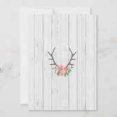 Floral Stag Rustic Flowers Baby shower Uitnodiging (Achterkant)