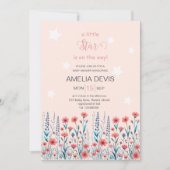 Floral Star Baby shower Kaart (Voorkant)