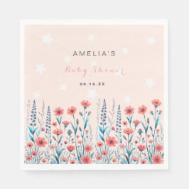 Floral Star Baby shower papier Servet