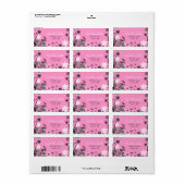 Floral Star Bat Mitzvah Roze Adres Etiket (Full Sheet)