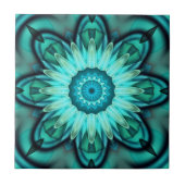 Floral Star Geometric Turquoise Blauwgroen Tegel Tegeltje (Voorkant)