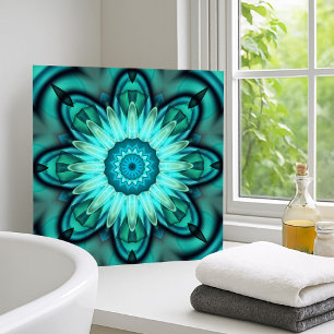 Floral Star Geometric Turquoise Blauwgroen Tegel Tegeltje