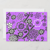 Floral Star van David Bat Mitzvah Invitation Viole Kaart (Achterkant)