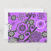 Floral Star van David Bat Mitzvah Uitnodigingsantw Kaart (Achterkant)