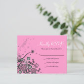 Floral Star van David Bat Mitzvah Uitnodigingsantw Kaart (Staand voorkant)